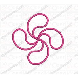 Lauburu Basque Cross Applique Embroidery Design in 3x3 4x4 and 5x7 Sizes