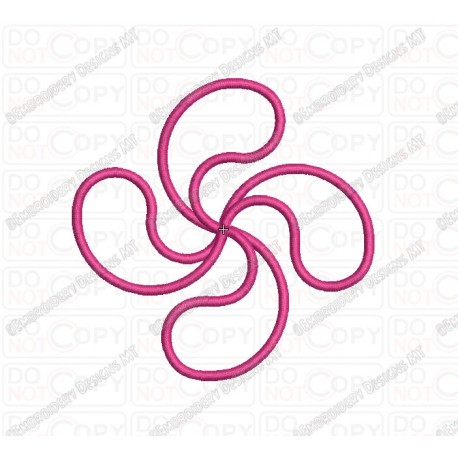 Lauburu Basque Cross Applique Embroidery Design in 3x3 4x4 and 5x7 Sizes
