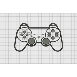 Video Game Controller Sony Playstation PS3 PS2 Style Applique Embroidery Design in 4x4 and 5x7 Sizes