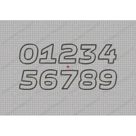 Bold Birthday Number Set Fluid Applique Machine Embroidery Design 0,1,2,3,4,5,6,7,8, AND 9 in 3x3 4x4 AND 5x5 Sizes