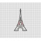Eiffel Tower Applique Embroidery Design in 3x3 4x4 5x5 and 6x6 Sizes