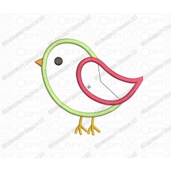 Bird Tweet 2 Layer Applique Embroidery Design in 2x2 3x3 4x4 and 5x5 Sizes