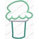 Ice Cream Cone Flat Cup Applique Embroidery Design in 4x4 and 5x7 Sizes