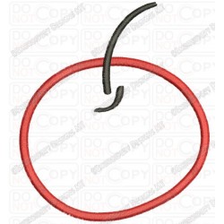 Cherry with Stem Applique Embroidery Design in 4x4 and 5x7 Sizes