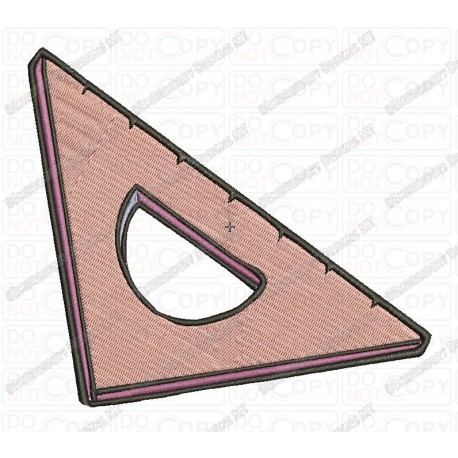 Triangle Ruler Back to School Embroidery Design in 2x2 3x3 4x4 and 5x7 Sizes