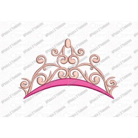 Tiara Princess Crown Fill Stitch Embroidery Design in 2x2 3x3 4x4 and 5x5 Sizes