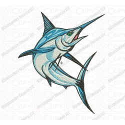 Marlin Fish Embroidery Design in 4x4 5x7 and 6x10 Sizes