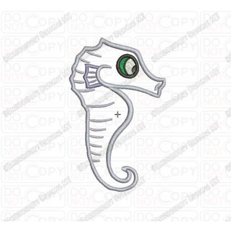 Seahorse Sea Horse Applique Embroidery Design in 3x3 4x4 and 5x7 Sizes