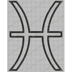 Pisces Zodiac Sign Applique Embroidery Design in 4x4 and 5x7 Sizes
