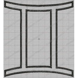 Gemini Zodiac Sign Applique Embroidery Design in 4x4 and 5x7 Sizes