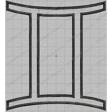 Gemini Zodiac Sign Applique Embroidery Design in 4x4 and 5x7 Sizes