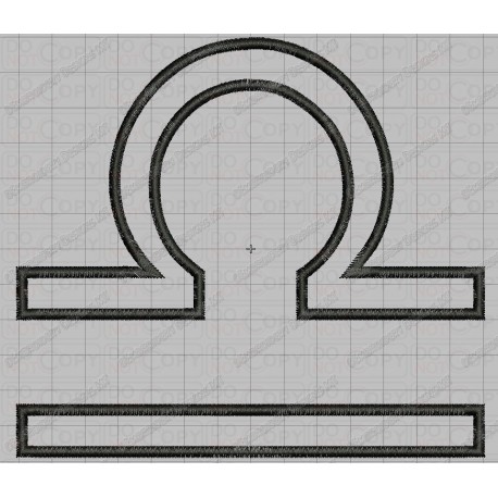 Libra Zodiac Sign Applique Embroidery Design in 4x4 and 5x7 Sizes