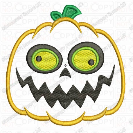 Jackolantern 2 Pumpkin Halloween Applique Embroidery Design in 3x3 4x4 and 5x7 Sizes