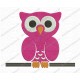 Owl on a Branch or Wire Full Stitch Embroidery Design in 3x3 4x4 and 5x7 Sizes