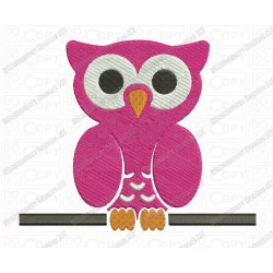 Owl on a Branch or Wire Full Stitch Embroidery Design in 3x3 4x4 and 5x7 Sizes
