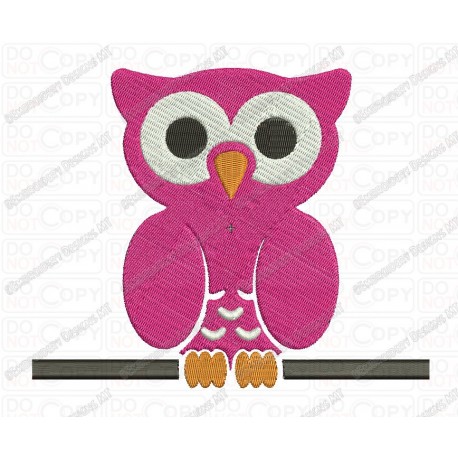 Owl on a Branch or Wire Full Stitch Embroidery Design in 3x3 4x4 and 5x7 Sizes