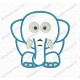Elephant with Tusk Applique Embroidery Design in 3x3 4x4 and 5x5 Sizes