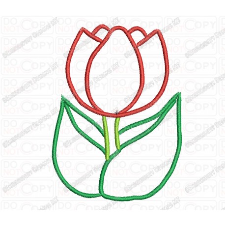 Rose Flower Applique Embroidery Design in 3x3 4x4 and 5x7 Sizes