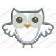 Multi Layer Owl Applique Embroidery Design in 4x4 and 5x7 Sizes