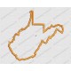 West Virginia State Applique Embroidery Design in 4x4 and 5x7 Sizes