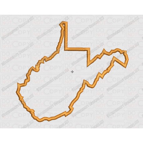 West Virginia State Applique Embroidery Design in 4x4 and 5x7 Sizes