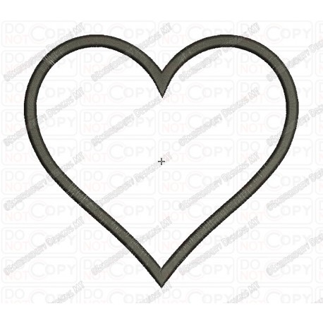 Heart Applique Valentine Embroidery Design in 2x2 3x3 4x4 and 5x7 Sizes