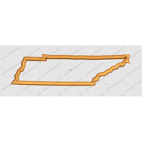 Tennessee State Applique Embroidery Design in 4x4 and 5x7 Sizes
