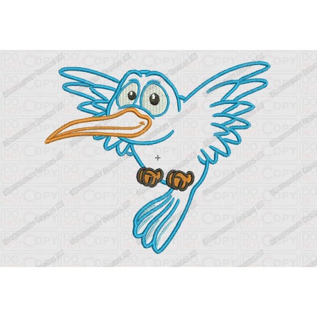 Hummingbird Cartoon Applique Embroidery Design in 3x3 4x4 and 5x7 Sizes