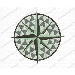 Compass Nautical Star Star Embroidery Design in 3x3 4x4 and 5x7 Sizes
