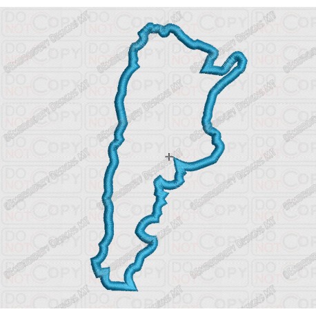 Argentina Country Applique Embroidery Design in 4x4 and 5x7 Sizes