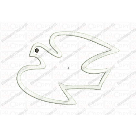 Dove Peace Bird Applique Embroidery Design in 3x3 4x4 and 5x7 Sizes