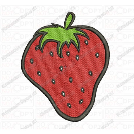 Strawberry Embroidery Design in 3x3 4x4 and 5x7 Sizes
