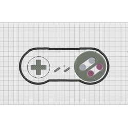 Video Game Controller Nintendo SNES Style Applique Embroidery Design in 4x4 and 5x7 Sizes