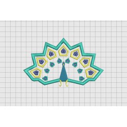 Peacock Peafowl Applique Embroidery Design in 3x3 4x4 5x5 and 6x6 Sizes