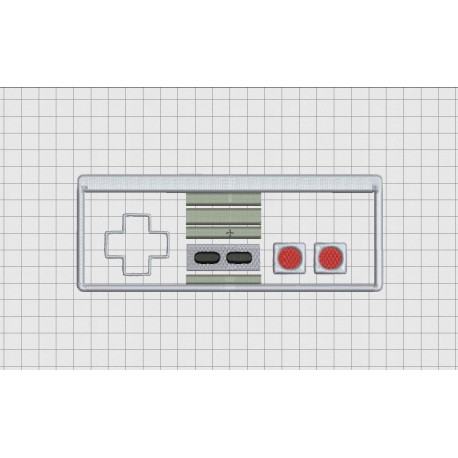 Video Game Controller Nintendo NES Style Applique Embroidery Design in 4x4 and 5x7 Sizes