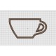 Coffee Cup Applique Embroidery Design in 3x3 4x4 and 5x7 Sizes
