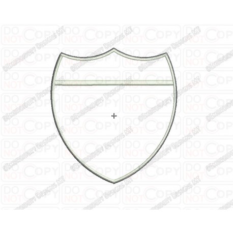 Blank Interstate Road Sign Applique Embroidery Design in 3x3 4x4 and 5x7 Sizes