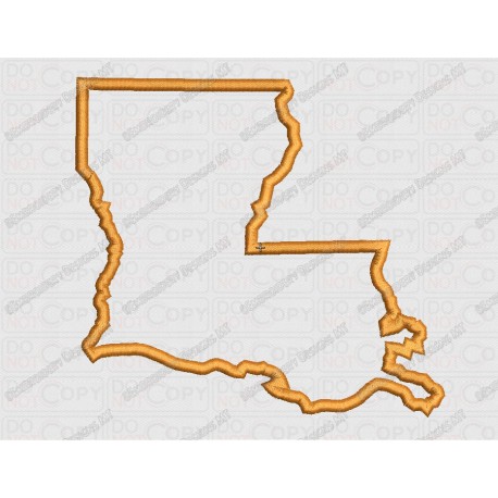 Louisiana State Applique Embroidery Design in 4x4 and 5x7 Sizes
