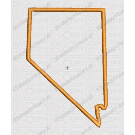 Nevada State Applique Embroidery Design in 4x4 and 5x7 Sizes