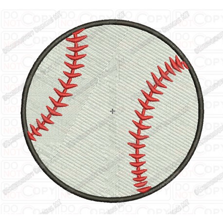 Baseball Embroidery Design in 1x1 2x2 3x3 4x4 and 5x7 Sizes