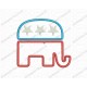 Republican Elephant GOP Applique Embroidery Design in 3x3 4x4 and 5x5 Sizes