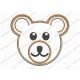 Bear Face Applique Embroidery Design in 3x3 4x4 and 5x7 Sizes