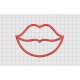 Lips Applique Embroidery Design in 3x3 4x4 5x5 and 6x6 Sizes