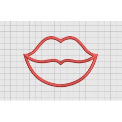 Lips Applique Embroidery Design in 3x3 4x4 5x5 and 6x6 Sizes