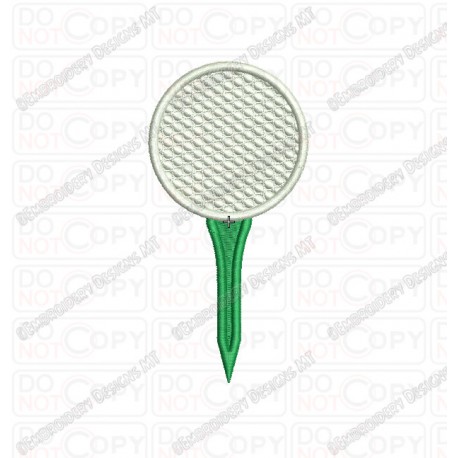 Golf Ball on Tee Embroidery Design in 3x3 4x4 and 5x5 Sizes
