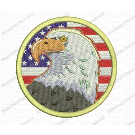 Bald Eagle Flag USA Patriotic Embroidery Design in 4x4 and 5x7 Sizes