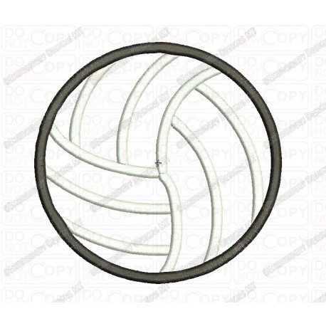 Volleyball Applique Embroidery Design in 2x2 3x3 4x4 and 5x7 Sizes