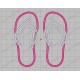 Flip Flops Applique Embroidery Design in 3x3 4x4 and 5x7 Sizes