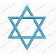 Star of David Embroidery Design in 1x1 2x2 3x3 4x4 and 5x7 Sizes