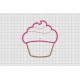 Simple Cupcake Applique 2 Layers Embroidery Design in 3x3 4x4 5x5 and 6x6 Sizes